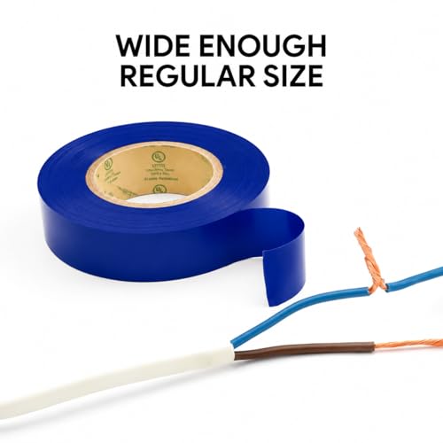 Flame Retardant Blue Electrical Tape; 3/4 Inch * 66 Feet; PVC Electric Tape for Under 600V Electric, Repair, Home Outdoor Indoor Wire Insulation, 5℉ to 221℉ (1, Blue) - color: Blue