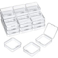 SATINIOR 24 Packs Small Clear Plastic Beads Storage Containers Box with Hinged Lid for Storage of Small Items, Crafts, Jewelry, Hardware (2.5 x 2.5 x 0.8 Inches) - size: 2.5 x 2.5 x 0.8 in