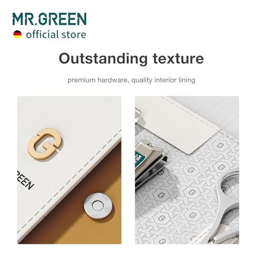 MR.GREEN Colorful Manicure Set Practical Pedicure Kits Nail Clippers Personal Care Tools Facial Hair Scissors with Fashion Case (Mr-6682 Light Yellow) - color: Mr-6682 Light Yellow