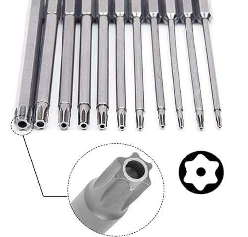 aiyun 12-Piece Security Bits Screwdriver Set Star Driver Bit (50mm) - size: 50mm Length (T5-T40)