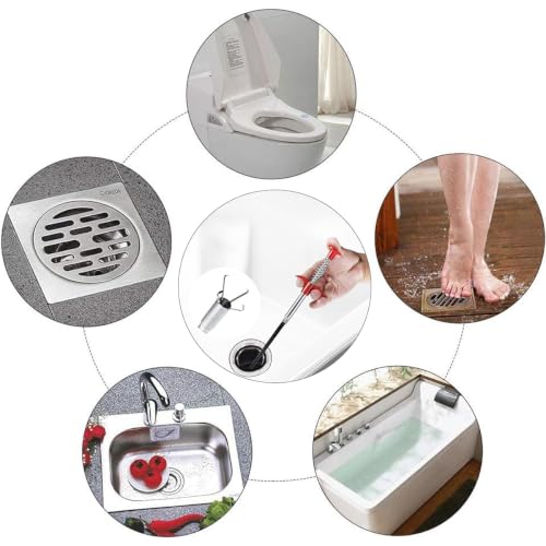Drain Snake, Toilet Auger Hair Drain Clog Remover (61 inch) - style: 61 IN
