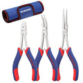 WORKPRO 3PCs Mini Pliers Set, Needle/Bent/Diagonal, 7"/6"/5.5"
