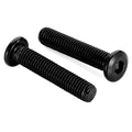 5/16-18 x 2" Flat Round Socket Screws Connector Bolts for Furniture, Stainless Steel 304 Black Finish, Full Thread, 10 PCS - size: 5/16-18 x 2"