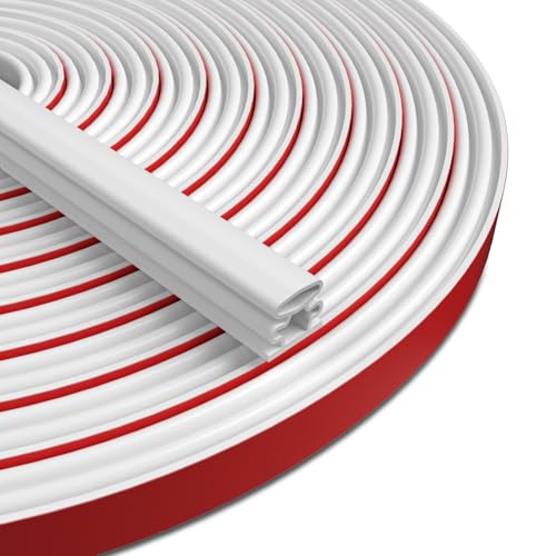 White D-Shape Weather Stripping 20Ft (Fits 0.3–0.4in Gaps) - color: White, size: 0.39" Thick x 20 Ft