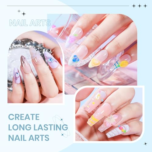 Sculpting Gel for 3D Nail Art Gel Non Stick Hand Solid Builder Gels | Hard Gel for Extension Carving Sculpting Beauty Nail Charms for Beginner and Salon DIY - color: Clear&Pink&Nude