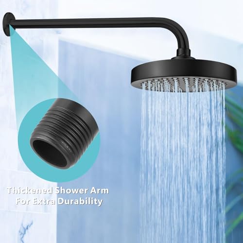 Shower Arm with Flange, 24 Inches Wall Mount Replacement Extension Showerhead Arm For Fixed Shower Head, Matte Black - color: Matte Black, style: 24 Inch