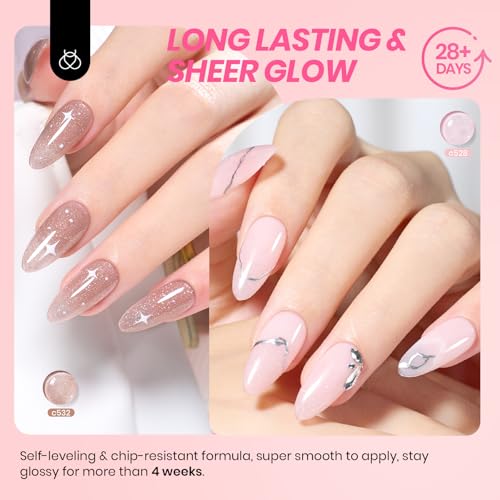 Beetles Jelly Gel Nail Polish Set, 6 Colors Shimmer Gel Polish Kit - color: 0-0-1-Lady with Dreams