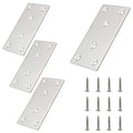 4pcs Metal Flat Straight Brace Bracket, 4'' x 2'' (L x W) , Silver - size: 4'' x 2''/ 100mm x 50mm, style: Silver-4pcs