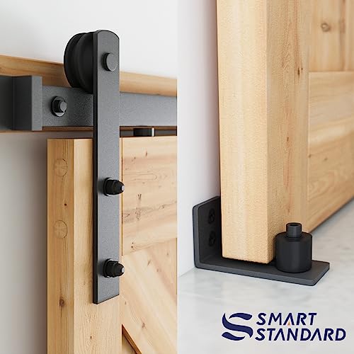 SMARTSTANDARD 5.5 FT Heavy Duty Sturdy Sliding Barn Door Hardware Kit,Black - size: 5.5 Feet