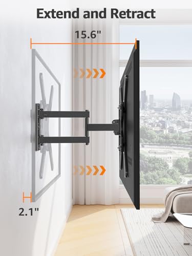ELIVED Full Motion TV Wall Mount for 26-60" TVs, Max VESA 400x400, 77 lbs. - size: Arm: 16" TV: 26-60"