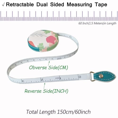 Tape Measure for Body Measuring Fabric Sewing Tailor Ruler Flexible Soft Pocket Small Mini Body Measurement Cloth Measuring Tape 60 Inch Premium Leather Retractable Tape Measure - color: Rose 1 pack