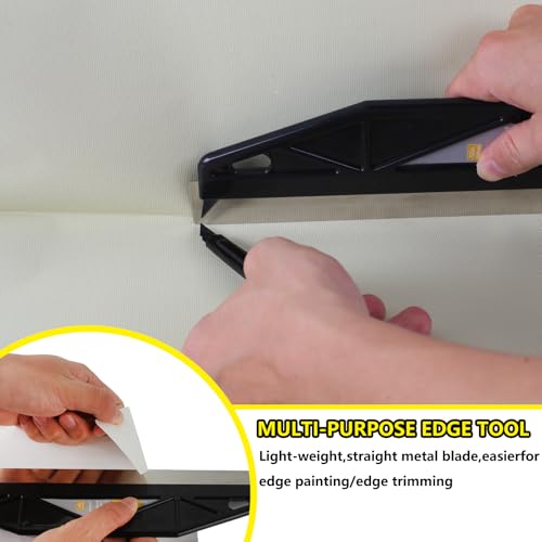 12-Inch Paint Edger & Trim Guard, Stainless Steel Straight Edge Tool - color: Black