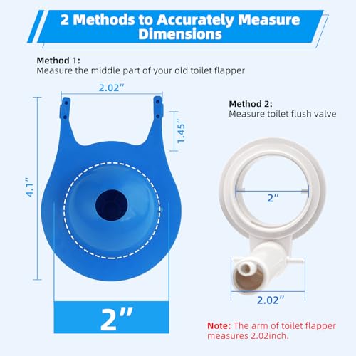 Universal 2-Inch Toilet Flapper, Adjustable Metal Chain, Chlorine-Resistant - style: Universal 2"
