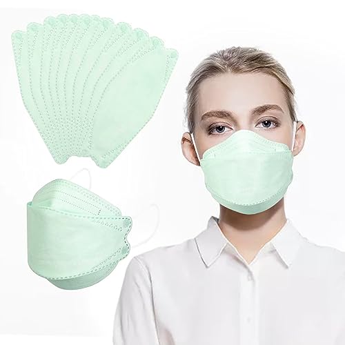 Borje KN95 Face Masks 50 Pack, Breathable Comfortable and Disposable KN95 Mask,Masks for Adults - color: Mint Green=50pcs