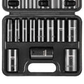VEVOR 3/8" Drive Impact Socket Set, 11 Piece Deep Socket Set SAE 5/16"-1", 6 Point CR-V Alloy Steel for Auto Repair, Easy-to-Read Size Markings, Rugged Construction, Includes Storage Case - size: 3/8" 11PCS Deep