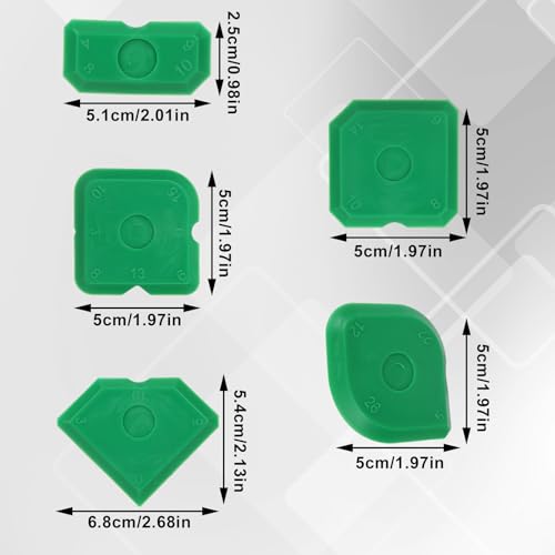 Tinoaly 10pcs Silicone Caulking Tool Kit, Caulk Remover Tool Portable Sealant Scraper Reusable Grout Scraper for Kitchen Bathroom Floor (Green) - color: Green