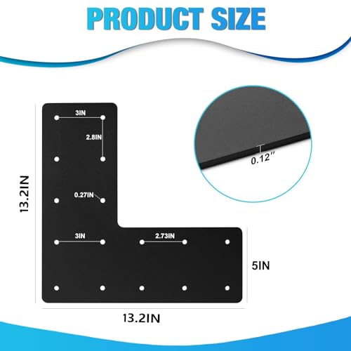 L Post Bracket 4PCS,13.2"x13.2" L Mending Plate for Repair Framing - style: L Shape(13.2X13.2X5)