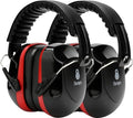 2 Pack 34dB Noise Canceling Headphones For Shooting, Hearing Protection Earmuffs, Ear Protection Headphones, Thickened Headband Ear Muffs For Noise Reduction For Shooting, Construction,Mowing - color: Black Red+black Red