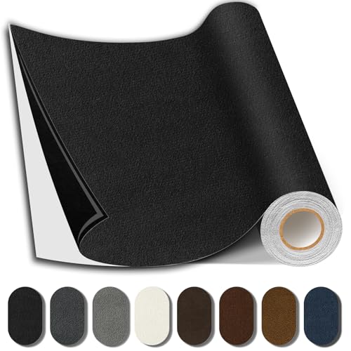 Fabric Repair Tape, Self-Adhesive Couch Patch for Furniture, Cloth - color: Suede Black, size: 3.5X79 Inch