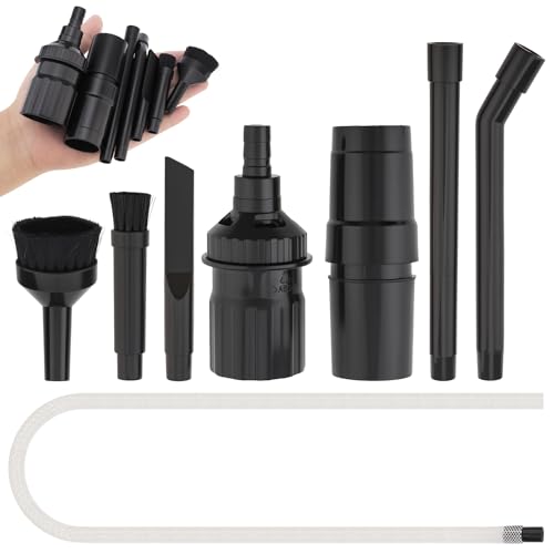 Vacuum Cleaner Attachments 8pcs, Mini Micro Tool for Interiors Cleaning Kit, Car Detailing Vacuum Attachment Cleaner, Crevice Cleaning Tool Brush Universal Accessories for Car Keyboard Home