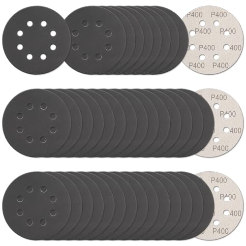 100Pcs 5 Inch Sanding Discs Hook & Loop 8-Hole Wet Dry Sandpaper 400 Grit - style: 100Pcs 400 Grit