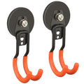 ULIBERMAGNET New Updated Garage Strong Magnetic Hooks, 2 Pack Heavy Duty Large J Hooks with Magnet, Anti-Slip Coating Magnet Hooks for Garden Tools, Ropes,Drill - style: Upgraded Orange Medium J Strong Hooks
