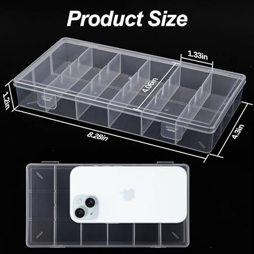 clear visible plastic storage box cosmetic tools storage box makeup tools fishing tackle accessory box organizer jewelry screws hardware accessories organizer box (2Pack) - size: 2Pack