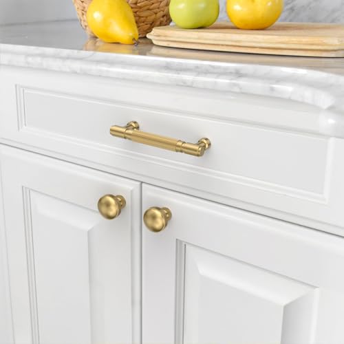 Asidrama 10 Pack 3.75 Inch(96mm) Champagne Bronze Cabinet Pulls Knurled Kitchen Cabinet Handles, Champagne Gold Cabinet Hardware for Cupboard Drawer Pulls - color: Champagne Bronze, size: 3.75" Hole Center, style: 10 Pack