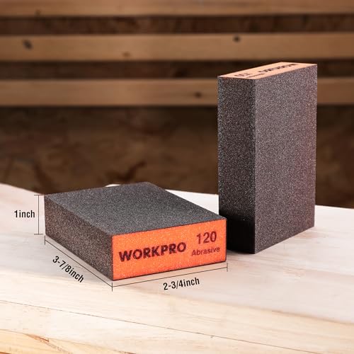WORKPRO Sanding Sponge, 8 Pack Wet and Dry Dual-use Sanding Block
