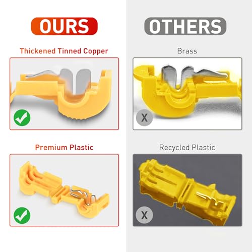 Nilight 120PCS/60Pairs Yellow T-Tap Quick Splice Disconnect Wire Terminal - size: 120Pcs 12-10AWG