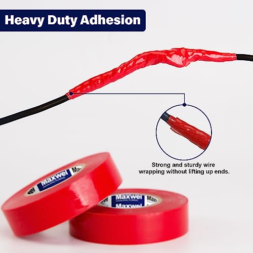 Red Electrical Tape PVC Vinyl Electric Tape for Wire Insulating - color: Red