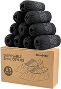 Shoe Booties Disposable Non Slip, Shoe Covers Disposable for Indoors, Breathable Boot Covers Fits Up To 11 US Men and 13 US Women Size, Non-Woven Fabric - size: Black Set of 50(L)