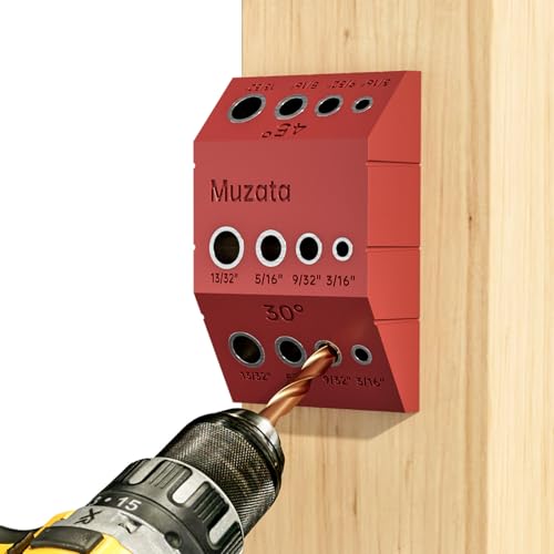 Muzata Upgraded Multi-angle Cable Railing Drill Guide Jig Red CT24 - size: Red