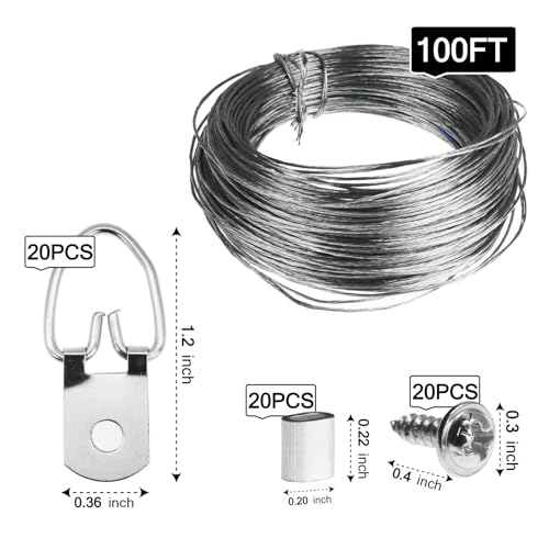 Picture Hanging Wire Kit D Rings Picture Hardware with Screws - size: size_2