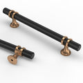 Asidrama 10 Pack 5 Inch(128mm) Knurled Matte Black and Champagne Bronze Kitchen Cabinet Handles, Cabinet Pulls Kitchen Cabinet Hardware Cupboard Handles Drawer Pulls - color: Black-Champagne Bronze, size: 5" Hole Center, style: 10 Pack