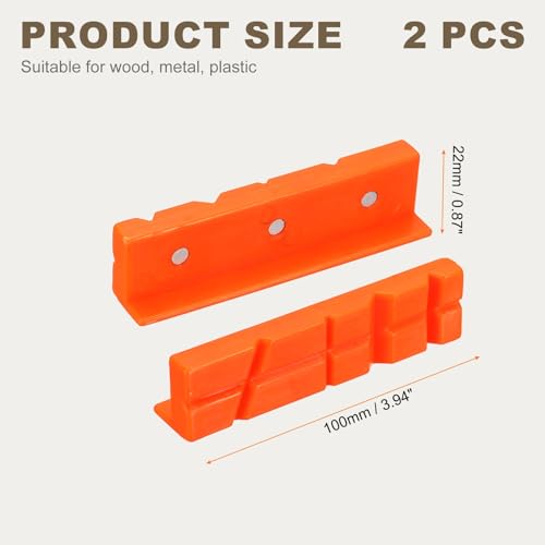 HARFINGTON 2 Set Vise Jaw Pads 4" Rubber V-Shape Magnetic Vise Soft Jaws Standard Anti-Scratches Vice Covers Tools for DIY Making Woodworking Clamping Plumbing, Orange - size: 4"