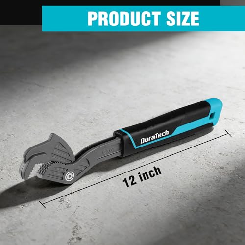 DURATECH 12-Inch Self-Adjusting Wrench, Self-Locking Pipe Wrench - size: 12"