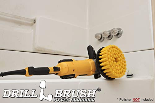 7in Boat Brush Variable Speed Polisher Attachment - Medium Yellow Bristles - color: Yellow