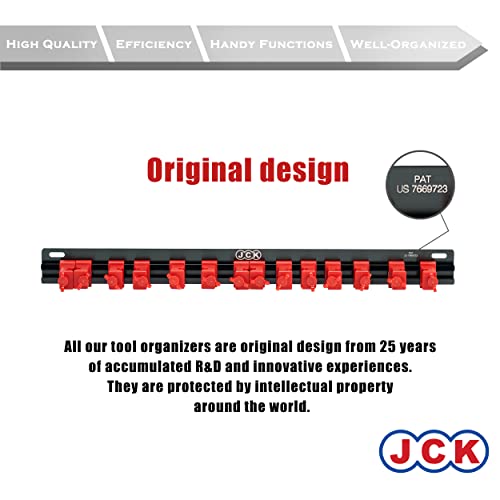 JCK Garage Tool Organizer Wall Mount, Garden Tool Rack, 7-Pair Clips - style: Multi-Purpose Screw-Locking Secure Clips