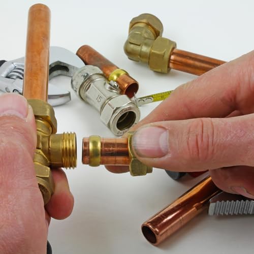 uxcell 4 Set Fit for 6mm Tube Brass Compression Assortment Kit, Sleeve Ferrule & Nut Kit & Insert Tube Fittings for Water Oil Air Pipe - size: 6mm
