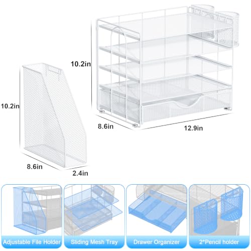 gianotter 5-Tier Desk Organizer with Drawers and File Holders - color: White, size: 5T