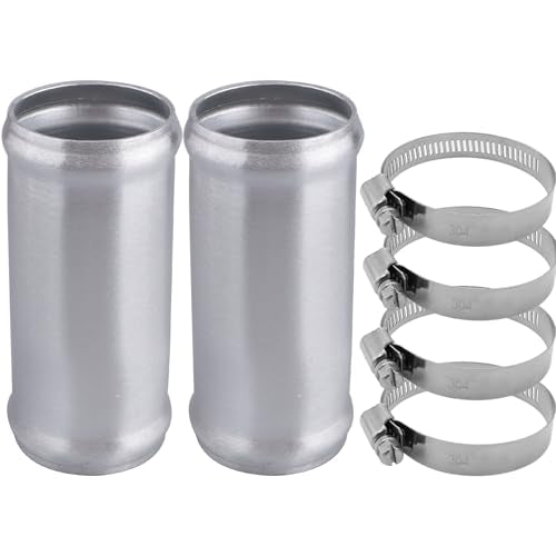 AC PERFORMANCE 1.75" (45mm) OD Aluminum Alloy Hose Joiner Silicone Pipe Connector Bead, 4" Length with 304 SS Clamps, Pack of 2 - size: 1.75" (45mm) - 2PCS
