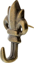 Hillman Fleur-de-Lis Antique Brass Push Pin Picture Hangers 10 lb, 3 Pk - color: Antique Brass