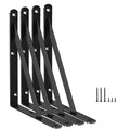 4 Pack L8 x H 6" Black Heavy Duty Shelf Brackets with Screws Metal Shelf Brackets Shelf Support Angle Brackets for Shelves L Brackets Heavy Duty Floating Shelf - size: 8''x6'', style: 4 Pack-Black