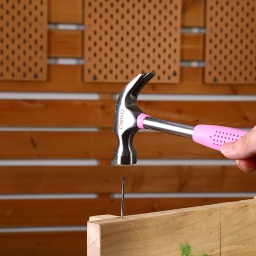 DEKOPRO 50 Piece General Household Hand Tool Kit with Plastic Toolbox Storage Case, All Purpose Home Tool Kit Includes Essential Tools for Office College Repairs - Pink - color: Pink-50pcs