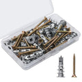 Zinc Self-Drilling Drywall Anchors with Screws Kit, 25 Heavy Duty Metal Wall Anchors and 25#8 x 1-1/4'' Screws - 50 Pieces All Together - size: 1size-25pcs