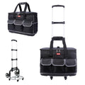 Rolling Tool Bag with Wheels - Aluminum Alloy Trolley for Electrician & HVAC