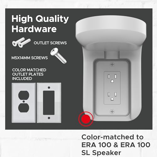Sound Bass ERA100 Shelf Wall Outlet AC, White, Plug Mount Organizer - color: White