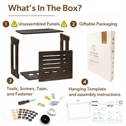 WiFi Router Storage Cabinet Router Box Hider WiFi Box Hider Shelf Cover - color: Espresso Brown