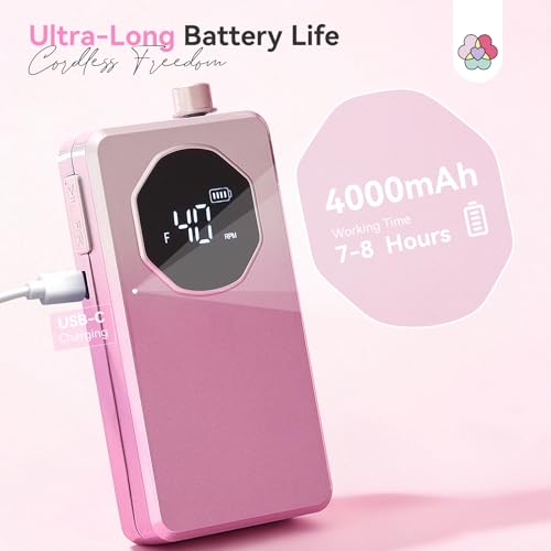 SAVILAND Fast Removal Nail Drill 40000RPM Electric Nail Machine for Acylic - color: Pink